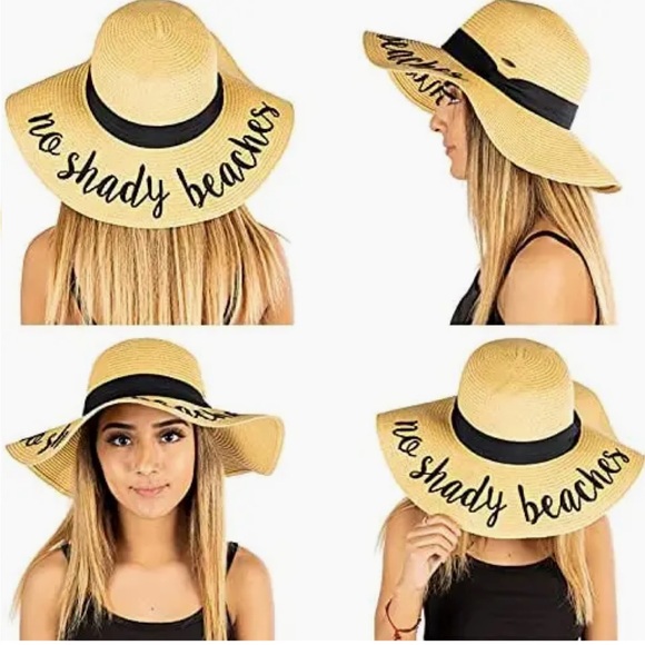 C.C. Exclusives Embroidered Sun Hat - No Shady Beaches - Picture 1 of 8